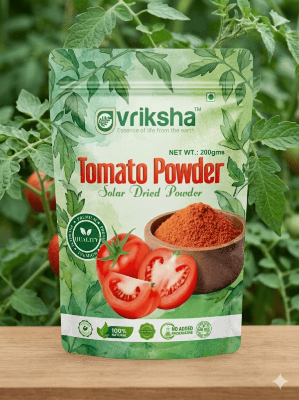 Vriksha Premium Tomato Powder 200gm | Naturally rich in Vitamin C, Potassium | Nourishes skin, promotes a healthy glow.